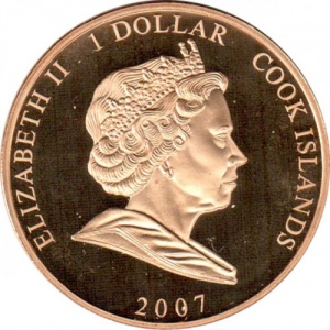 Аверс монеты Острова Кука, 1 доллар, 2007, Свадебный торт