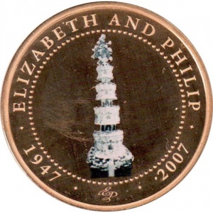 Реверс монеты Острова Кука, 1 доллар, 2007, Свадебный торт