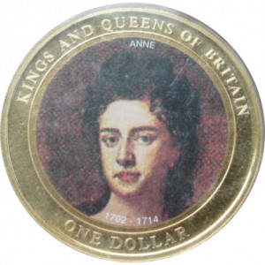 Реверс монеты Острова Кука, 1 доллар, 2007, Короли и Королевы Британии - Анна (1702-1714)