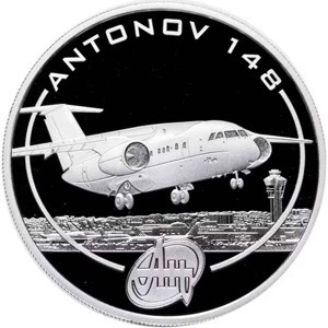 Реверс монеты Острова Кука, 1 доллар, 2008, Самолеты Антонова - Ан-148