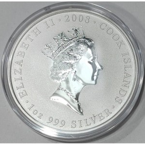 Аверс монеты Острова Кука, 1 доллар, 2008, Великолепный пион - Фиолетовый пион