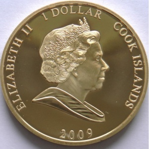 Аверс монеты Острова Кука, 1 доллар, 2009, История королевской семьи - Генрих VIII