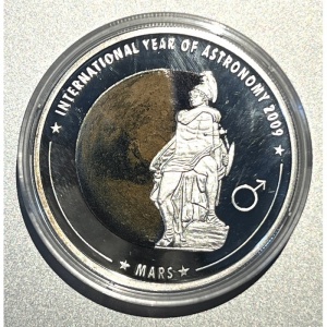 Реверс монеты Острова Кука, 1 доллар, 2009, Международный год астрономии - Марс