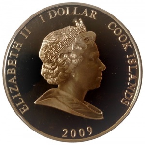 Аверс монеты Острова Кука, 1 доллар, 2009, История королевской семьи - Карл I