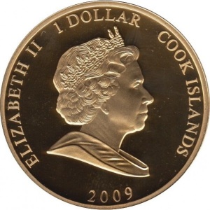 Реверс монеты Острова Кука, 1 доллар, 2009, История королевской семьи - Эдуард VII