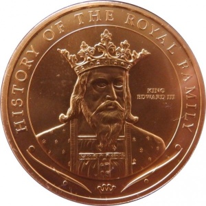 Аверс монеты Острова Кука, 1 доллар, 2009, История королевской семьи - Эдуард III