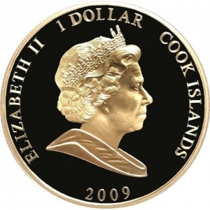 Аверс монеты Острова Кука, 1 доллар, 2009, История королевской семьи - Эдуард III, Цветное покрытие