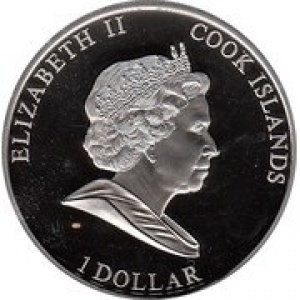 Аверс монеты Острова Кука, 1 доллар, 2009, 230 лет со дня смерти Джеймса Кука