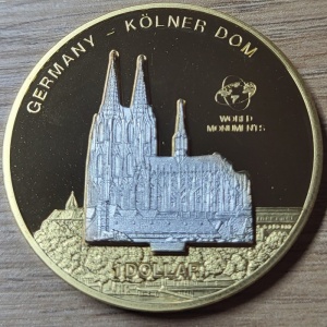 Реверс монеты Острова Кука, 1 доллар, 2010, Мировые Памятники Архитектуры - Кёльнский собор