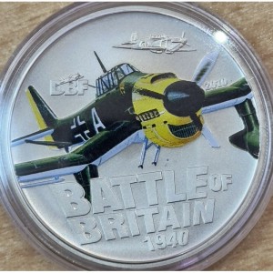 Реверс монеты Острова Кука, 1 доллар, 2010, Битва за Британию - Junker Ju 87 Stuka