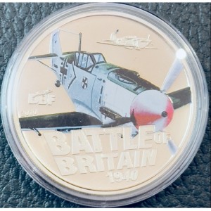 Реверс монеты Острова Кука, 1 доллар, 2010, Битва за Британию - Messerschmitt BF109