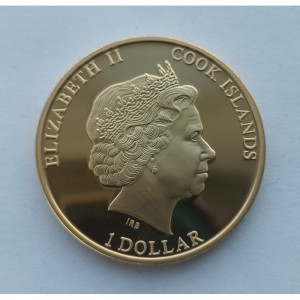 Аверс монеты Острова Кука, 1 доллар, 2011, Диана в коричневом платье