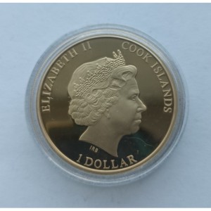 Аверс монеты Острова Кука, 1 доллар, 2011, Диана в кремовом платье