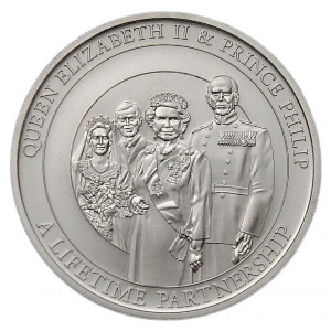 Реверс монеты Острова Кука, 1 доллар, 2011, Королева Елизавета и Принц Филипп