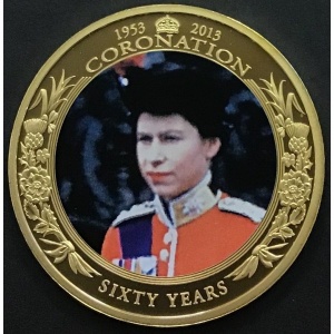 Реверс монеты Острова Кука, 1 доллар, 2013, 60 лет коронации Елизаветы II /Елизавета в форме/