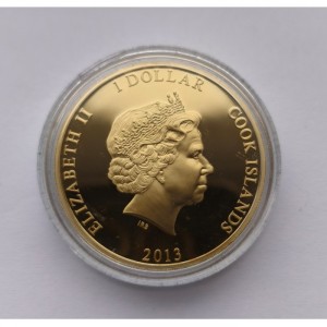 Аверс монеты Острова Кука, 1 доллар, 2013, Сокровища Древнего Египта - Древнеегипетская лодка