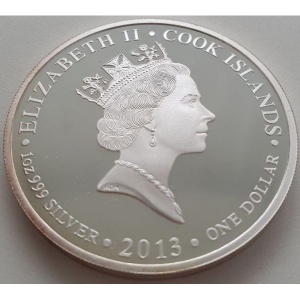 Аверс монеты Острова Кука, 1 доллар, 2013, Сохраним наш мир - Гигантская панда