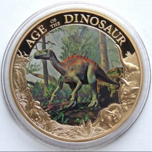 Реверс монеты Острова Кука, 1 доллар, 2014, Век динозавров - Игуанадон