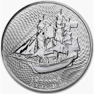Реверс монеты Острова Кука, 1 доллар, 2020-2023, HMS Bounty /Круг, brillant uncirculated/