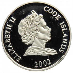 Аверс монеты Острова Кука, 2 доллара, 2002, Чемпионат мира по футболу 2002