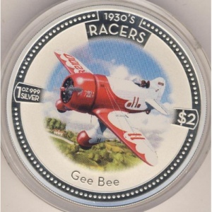 Реверс монеты Острова Кука, 2 доллара, 2006, Воздушные гонки 1930-х - Gee Bee Model R Super Sportster