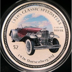 Реверс монеты Острова Кука, 2 доллара, 2006, Классические спидстеры 1930-х годов - 1936 Duesenberg SSJ