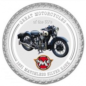 Реверс монеты Острова Кука, 2 доллара, 2007, Мотоциклы - Matchless Silver Hawk