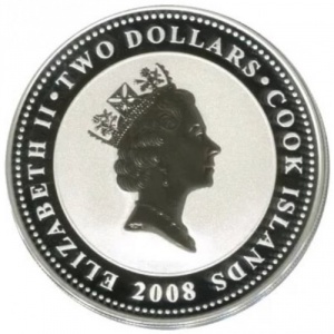 Аверс монеты Острова Кука, 2 доллара, 2008, Дюймовочка