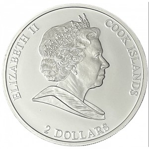 Аверс монеты Острова Кука, 2 доллара, 2011, Лех Качиньский