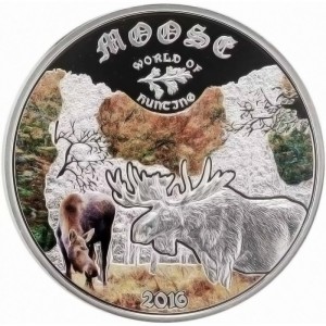 Реверс монеты Острова Кука, 2 доллара, 2016, Мир охоты - Лось