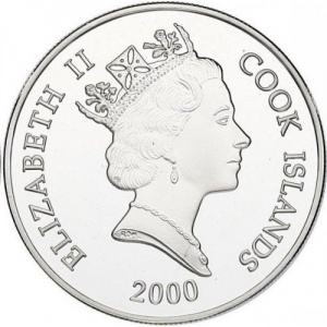 Аверс монеты Острова Кука, 5 долларов, 2000, Защита морской Флоры и Фауны