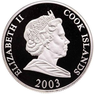 Аверс монеты Острова Кука, 5 долларов, 2003, 150 лет со дня рождения Винсента ван Гога