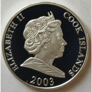 Аверс монеты Острова Кука, 5 долларов, 2003, Чемпионат мира по футболу 1974, Германия