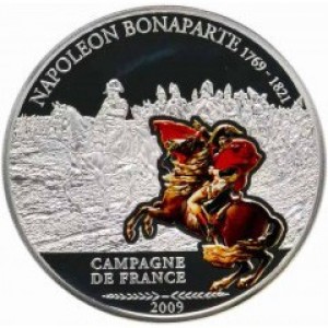 Реверс монеты Острова Кука, 5 долларов, 2009, Великие полководцы и битвы - Наполеон. Французская кампания