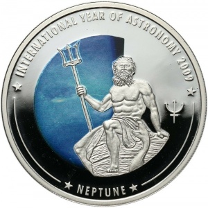 Аверс монеты Острова Кука, 5 долларов, 2009, Международный год астрономии - Нептун
