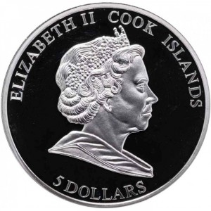 Аверс монеты Острова Кука, 5 долларов, 2010, Югра - Медвежьи игрища