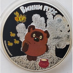 Реверс монеты Острова Кука, 5 долларов, 2011, Винни Пух