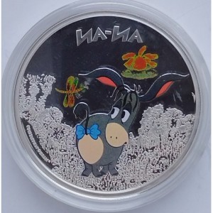 Реверс монеты Острова Кука, 5 долларов, 2011, Ослик Иа-Иа