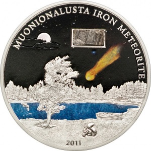 Аверс монеты Острова Кука, 5 долларов, 2011, Метеорит Муонионалуста