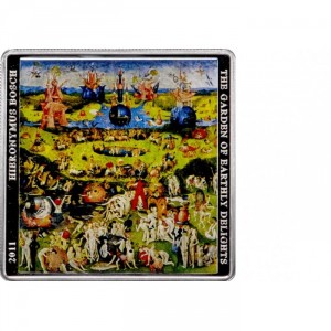 Реверс монеты Острова Кука, 5 долларов, 2011, Иероним Босх - Сад земных наслаждений