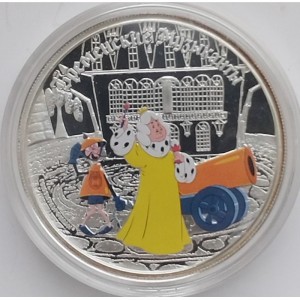 Реверс монеты Острова Кука, 5 долларов, 2011, Бременские музыканты /Король/