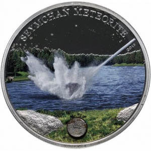 Реверс монеты Острова Кука, 5 долларов, 2012, Падение метеоритов - Сеймчан