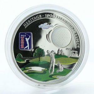 Реверс монеты Острова Кука, 5 долларов, 2012, PGA Tour /Гольф/