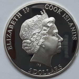 Аверс монеты Острова Кука, 5 долларов, 2012, 500 лет со дня смерти Америго Веспуччи