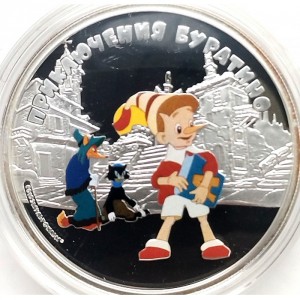 Реверс монеты Острова Кука, 5 долларов, 2012, Буратино