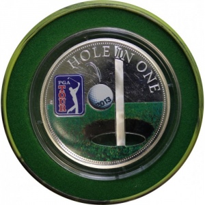 Реверс монеты Острова Кука, 5 долларов, 2013, PGA Tour - Hole in One