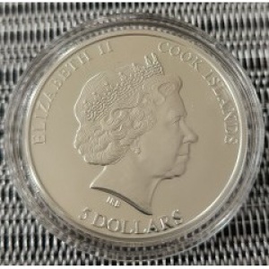 Аверс монеты Острова Кука, 5 долларов, 2013, Защита дикой природы - Пингвин
