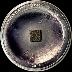 Реверс монеты Острова Кука, 5 долларов, 2015, Удары метеорита - Хондрит