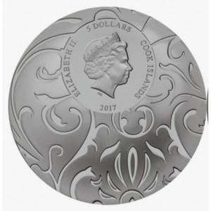 Реверс монеты Острова Кука, 5 долларов, 2017, Скарабей - Black Kingdom