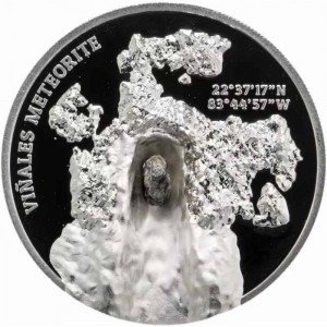 Реверс монеты Острова Кука, 5 долларов, 2020, Удары метеорита - Виналес